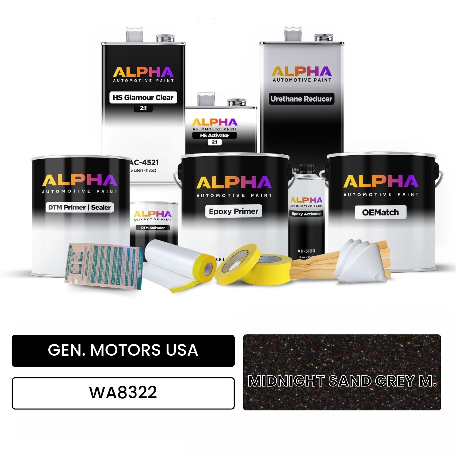 GEN. MOTORS USA MIDNIGHT SAND GREY M. WA8322 OEMatch Vehicle Paint Kit