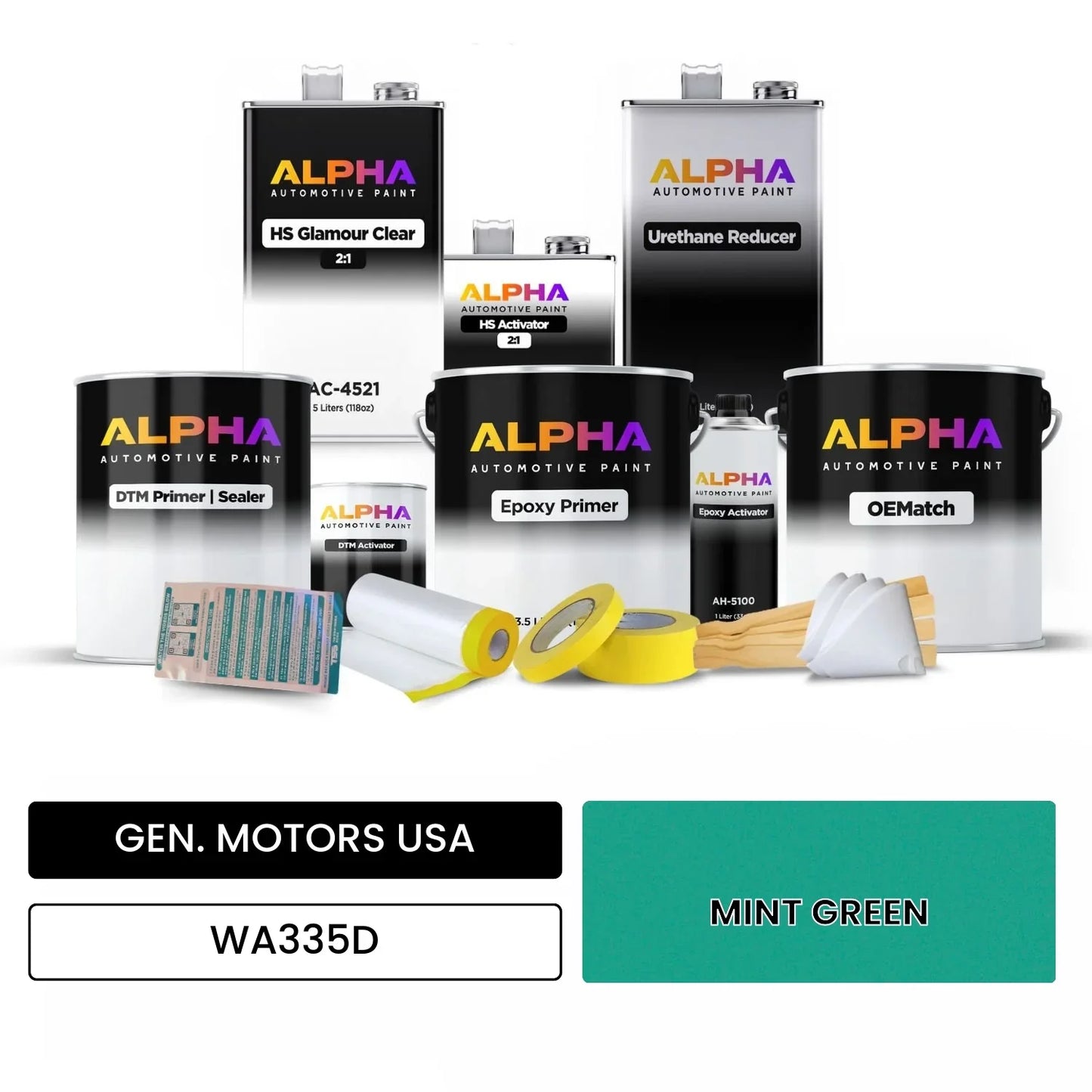GEN. MOTORS USA MINT GREEN WA335D OEMatch Vehicle Paint Kit