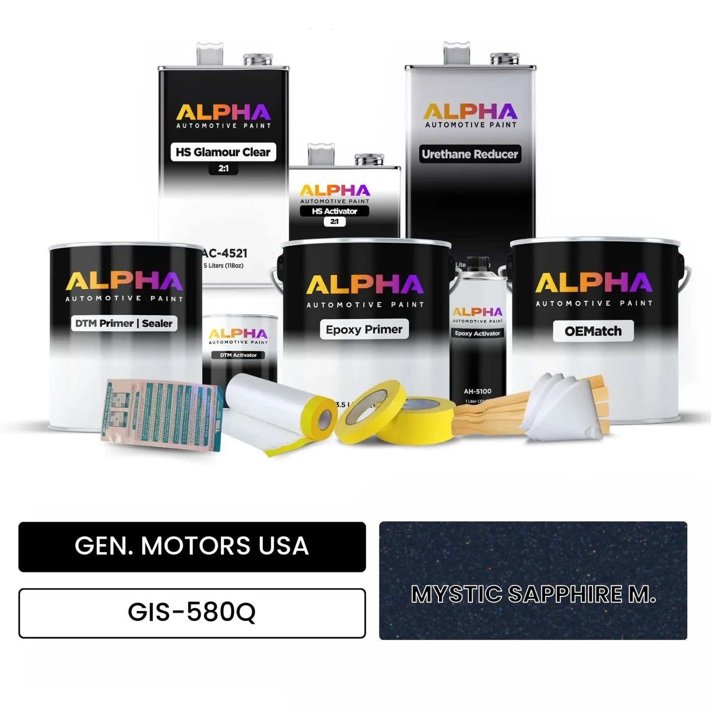 GEN. MOTORS USA MYSTIC SAPPHIRE M. GIS-580Q OEMatch Vehicle Paint Kit