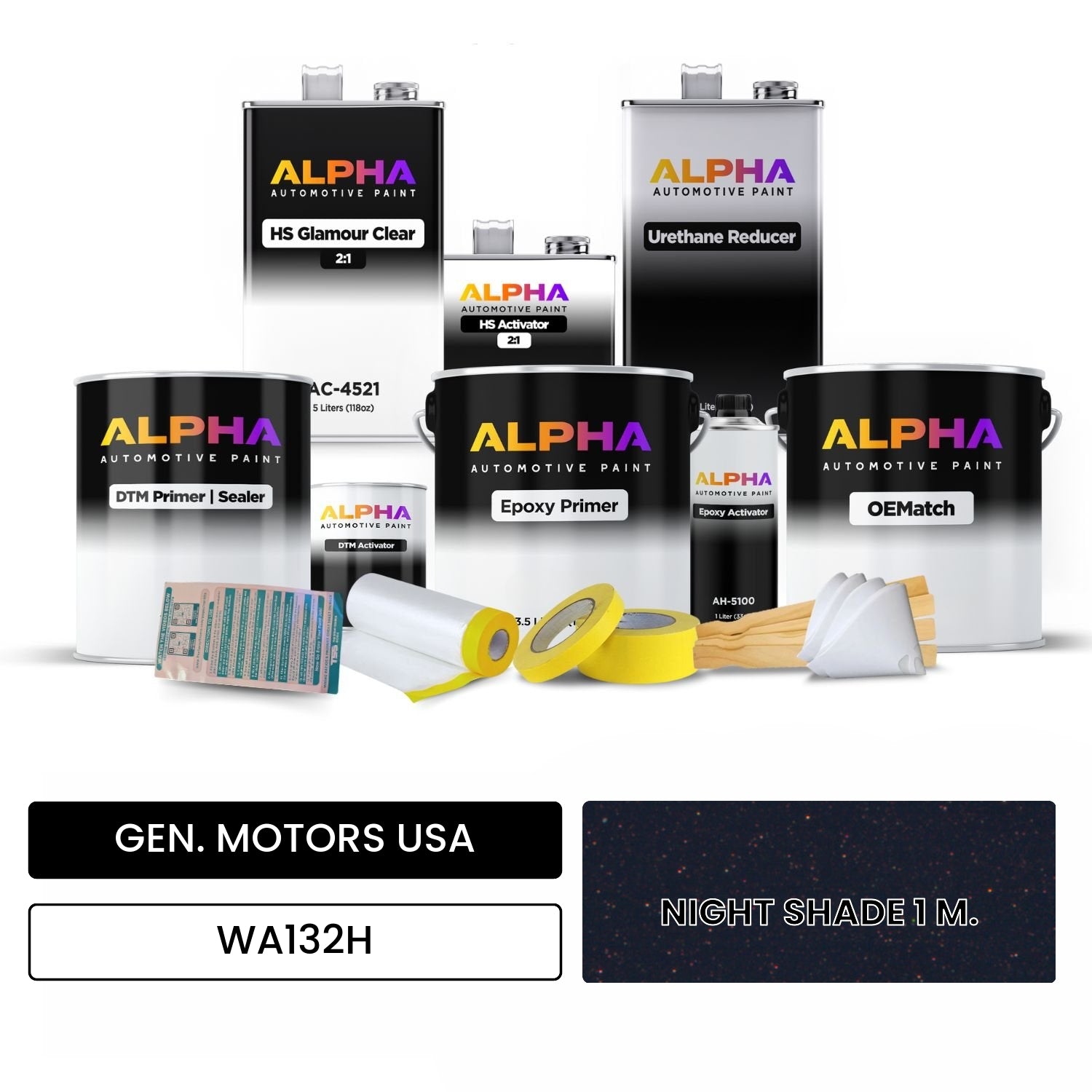 GEN. MOTORS USA NIGHT SHADE 1 M. WA132H OEMatch Vehicle Paint Kit