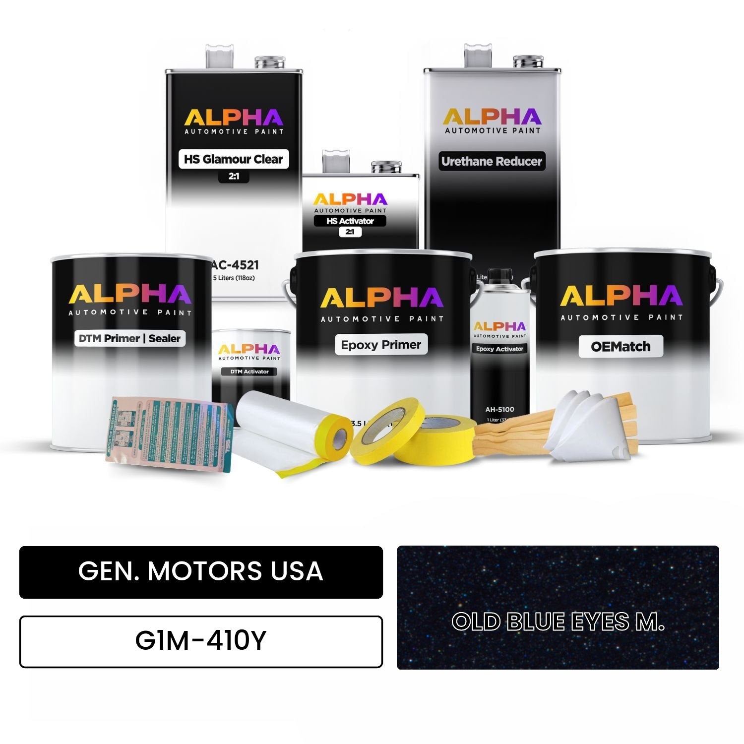GEN. MOTORS USA OLD BLUE EYES M. G1M-410Y OEMatch Vehicle Paint Kit