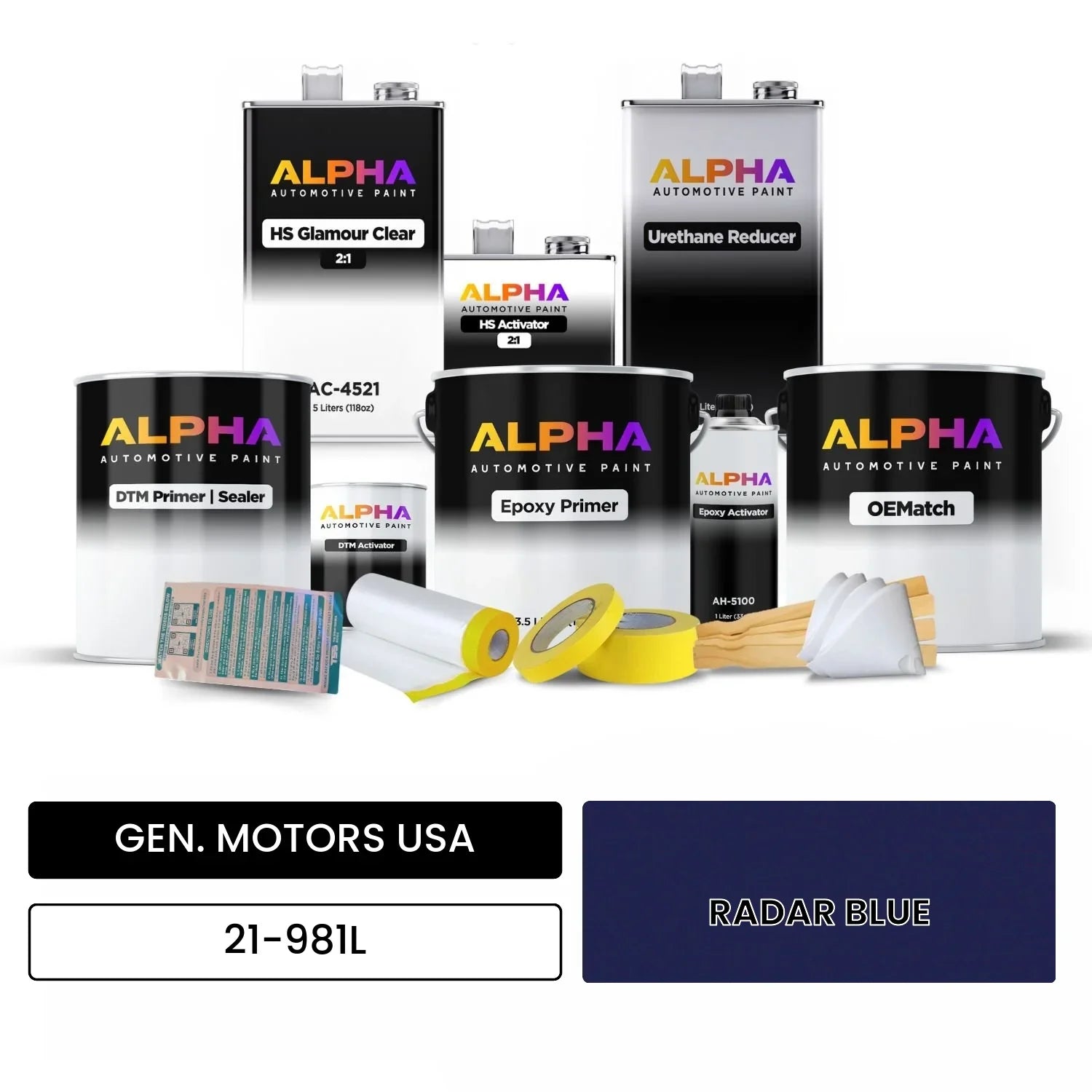GEN. MOTORS USA RADAR BLUE 21-981L OEMatch Vehicle Paint Kit