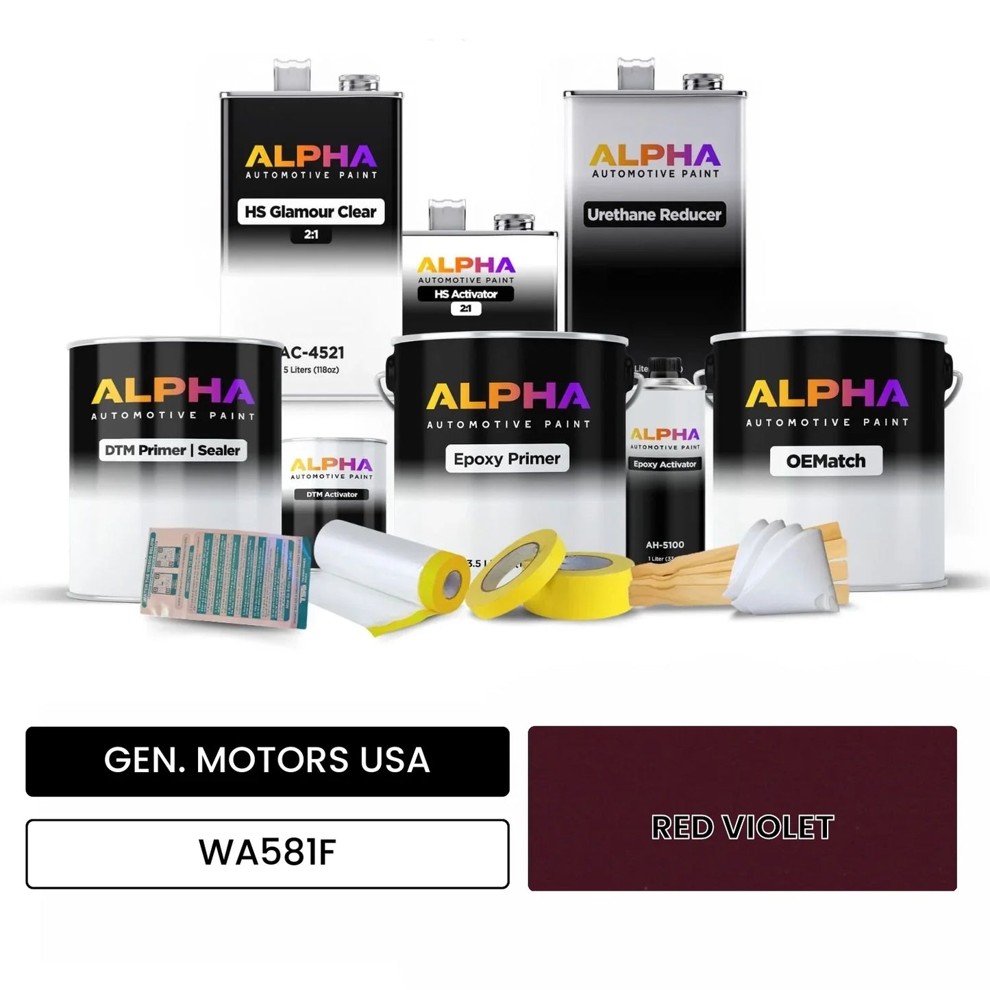 GEN. MOTORS USA RED VIOLET WA581F OEMatch Vehicle Paint Kit