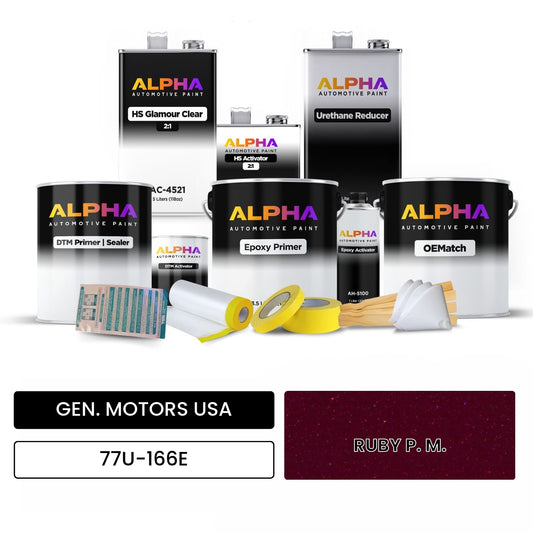 GEN. MOTORS USA RUBY P. M. 77U-166E OEMatch Vehicle Paint Kit
