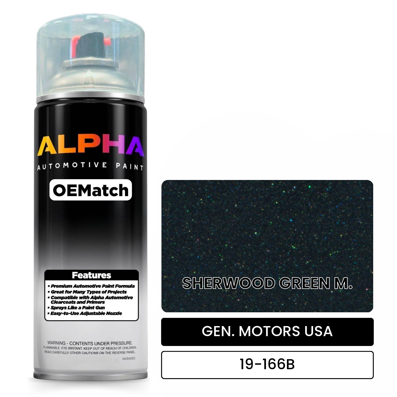 GEN. MOTORS USA SHERWOOD GREEN M. 19-166B OEMatch Spraycan