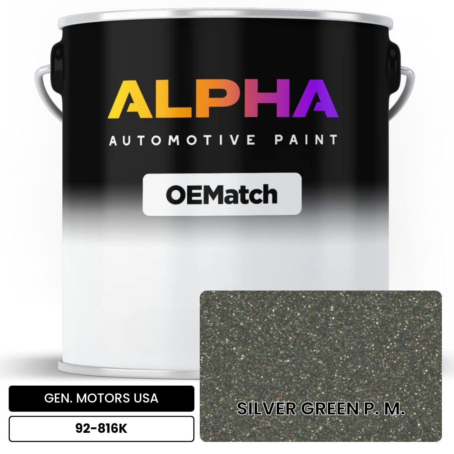 GEN. MOTORS USA SILVER GREEN P. M. 92-816K OEMatch Basecoat