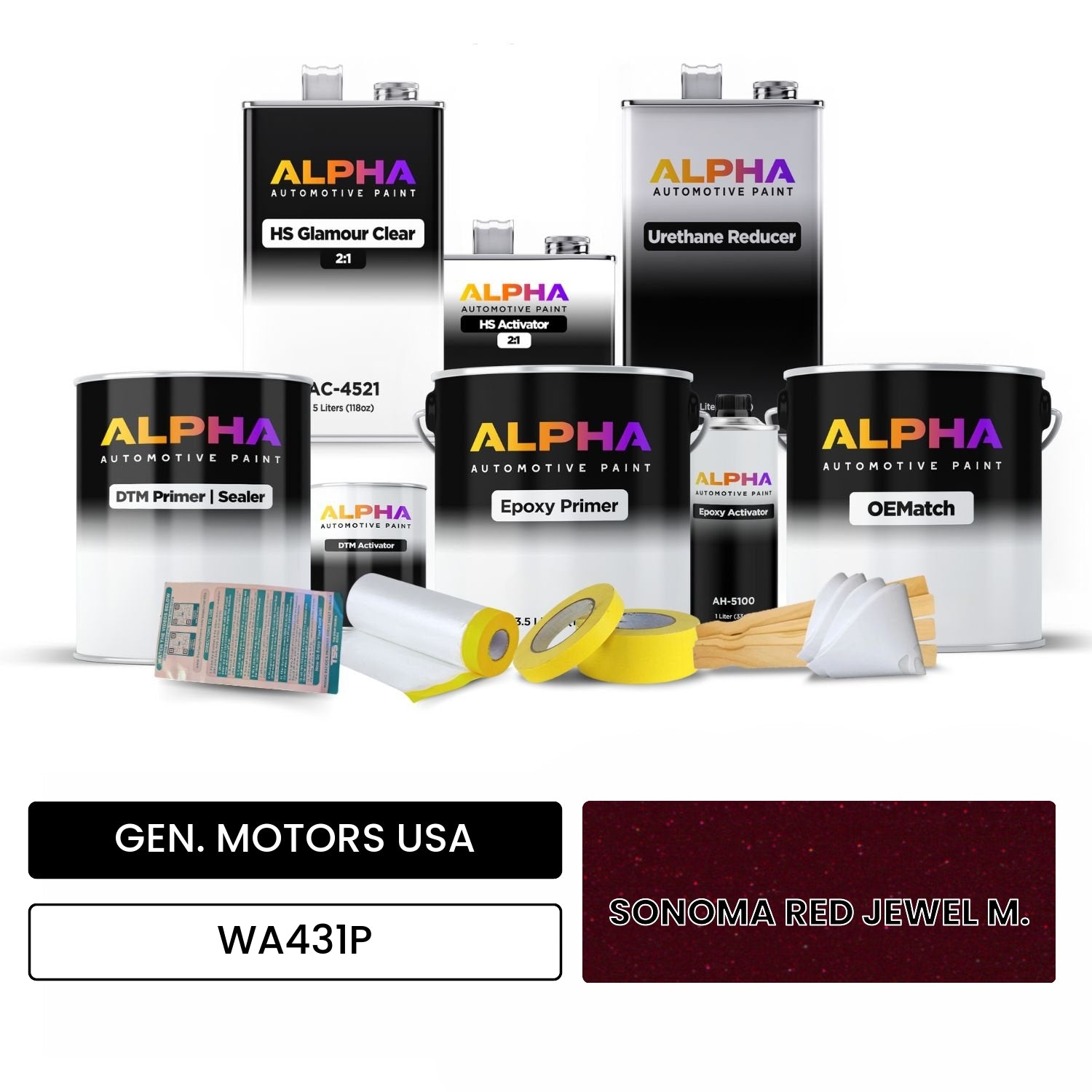 GEN. MOTORS USA SONOMA RED JEWEL M. WA431P OEMatch Vehicle Paint Kit