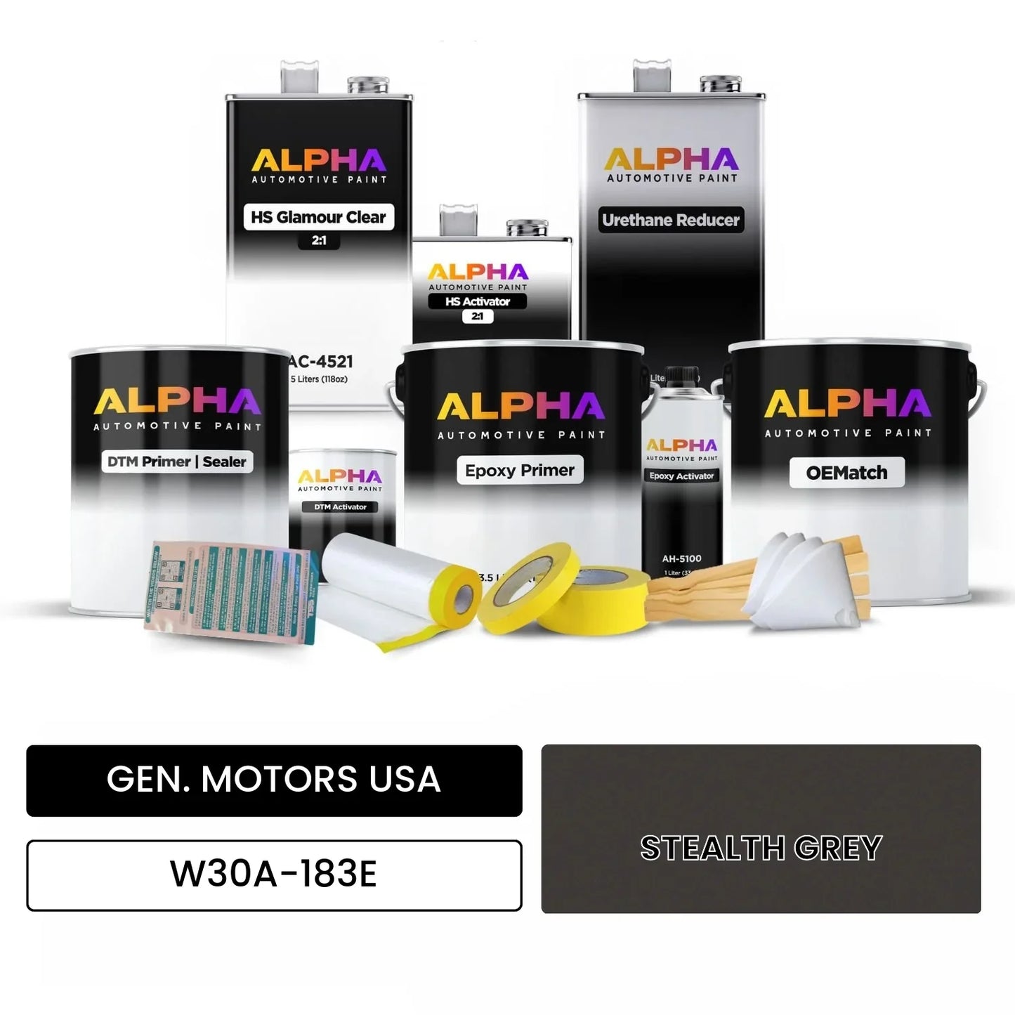 GEN. MOTORS USA STEALTH GREY W30A-183E OEMatch Vehicle Paint Kit