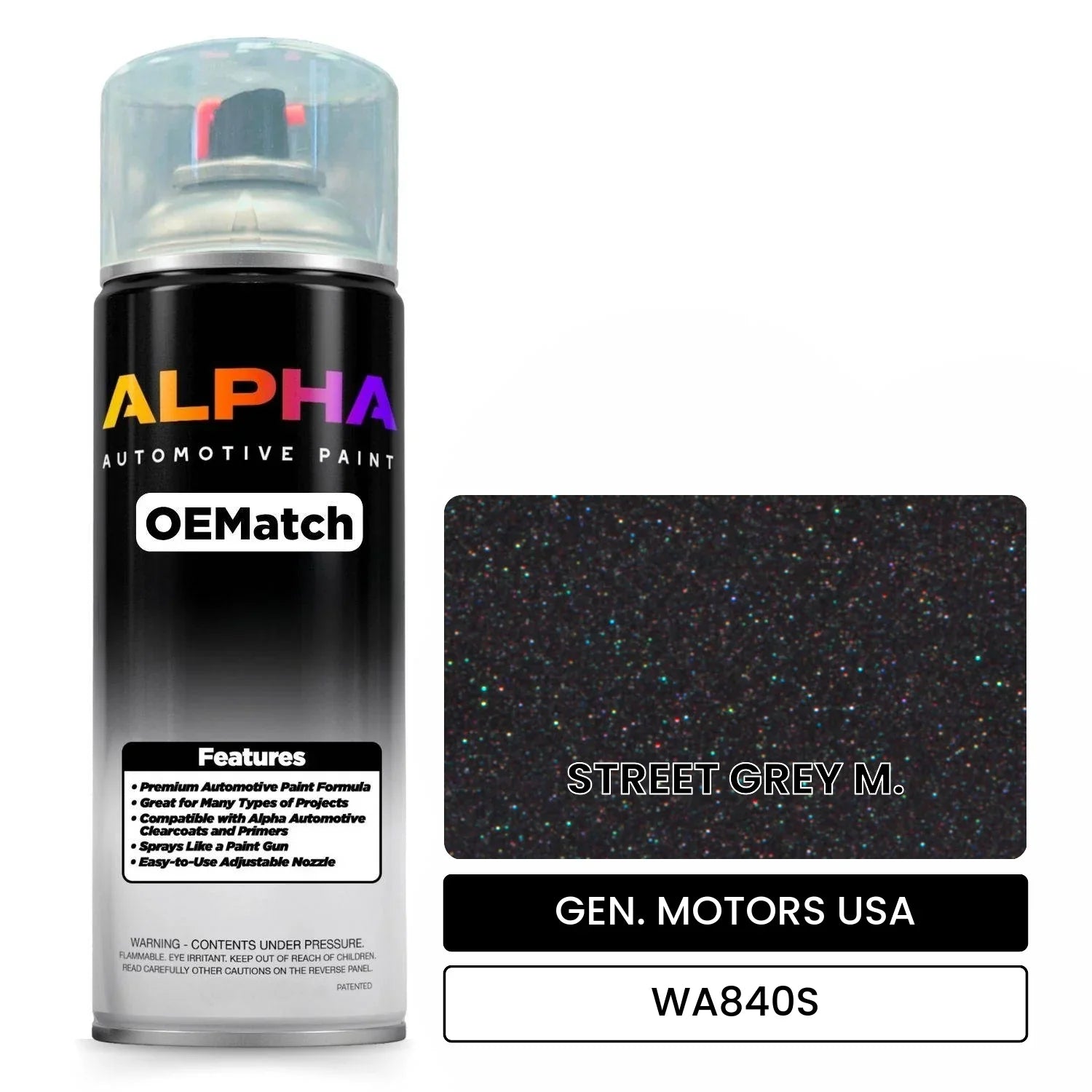 GEN. MOTORS USA STREET GREY M. WA840S OEMatch Spraycan