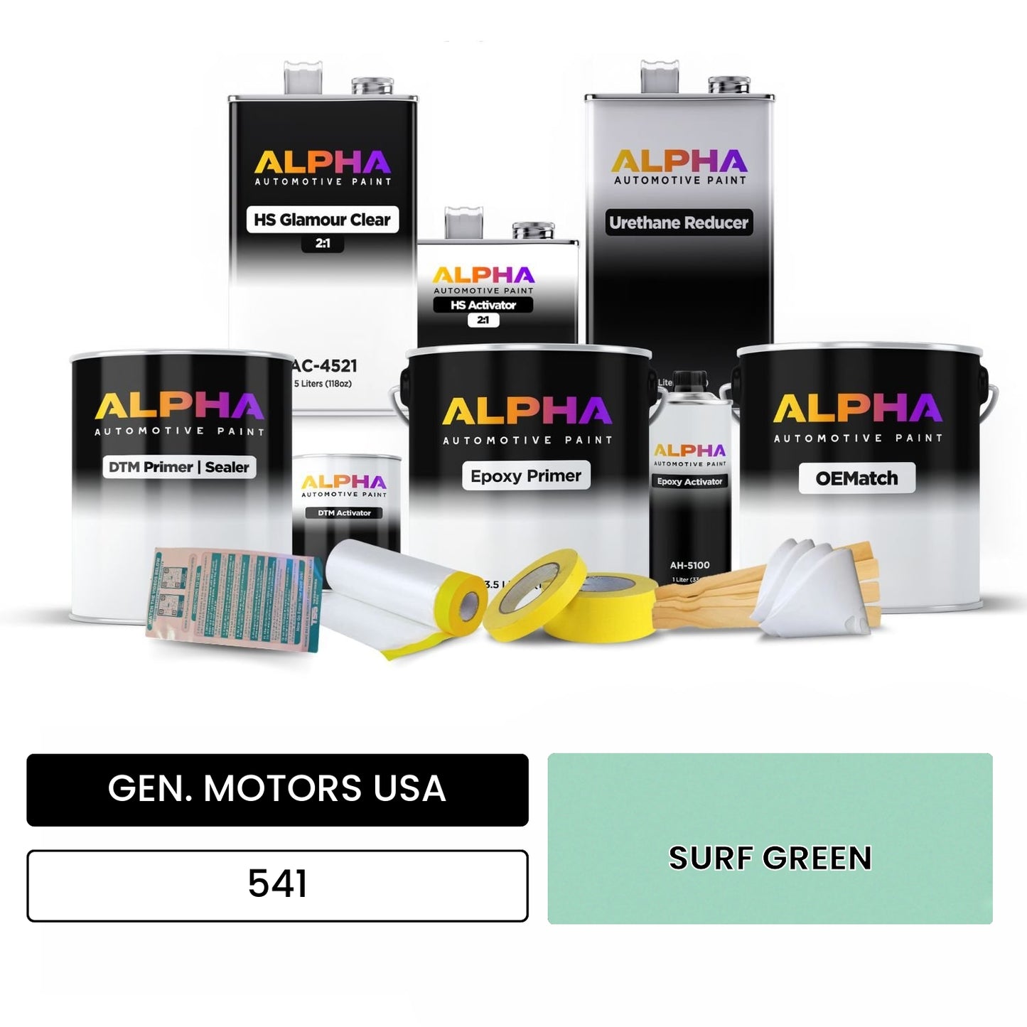 GEN. MOTORS USA SURF GREEN 541 OEMatch Vehicle Paint Kit