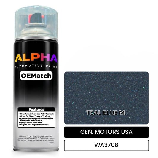 GEN. MOTORS USA TEAL BLUE M. WA3708 OEMatch Spraycan