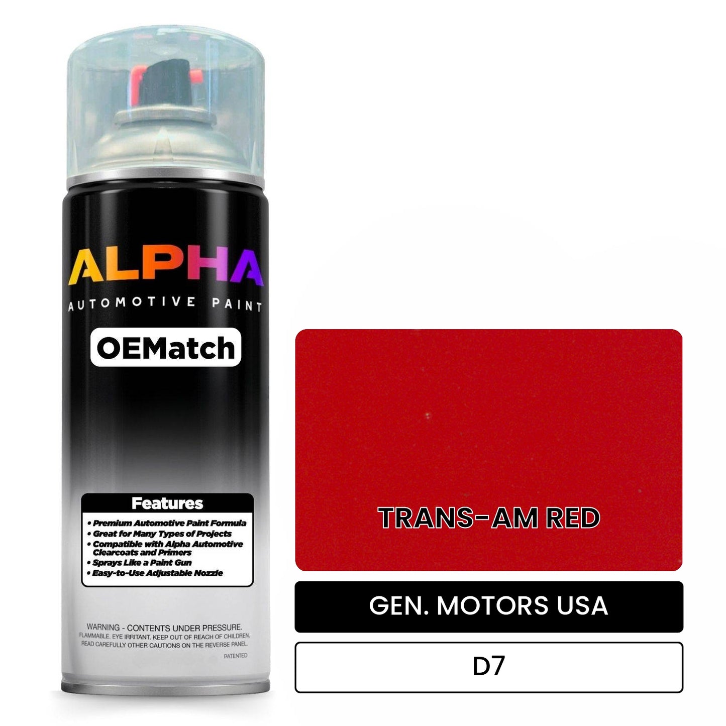 GEN. MOTORS USA TRANS-AM RED D7 OEMatch Spraycan