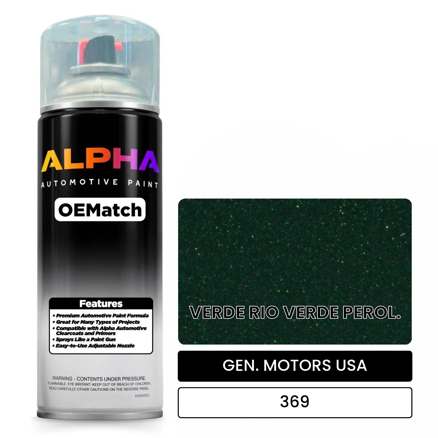 GEN. MOTORS USA VERDE RIO VERDE PEROL. 369 OEMatch Spraycan