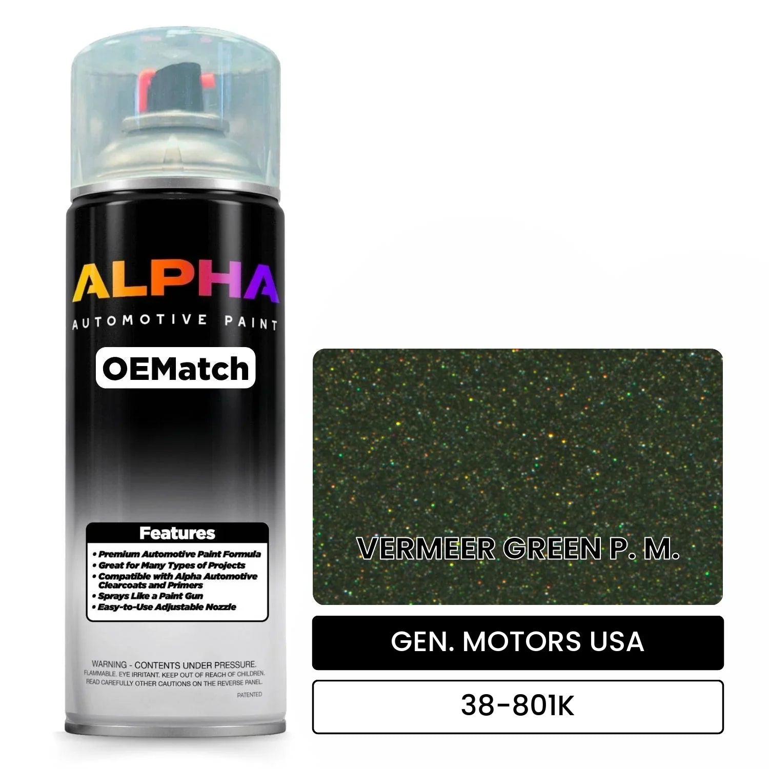 GEN. MOTORS USA VERMEER GREEN P. M. 38-801K OEMatch Spraycan