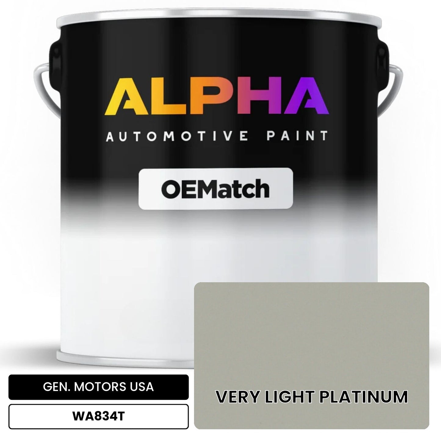 GEN. MOTORS USA VERY LIGHT PLATINUM WA834T OEMatch Basecoat