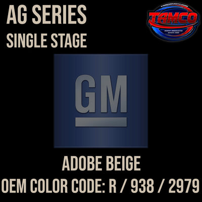 GM Adobe Beige | R / 938 / 2979 | 1962-1963 | OEM AG Series Single Stage - The Spray Source - Tamco Paint Manufacturing