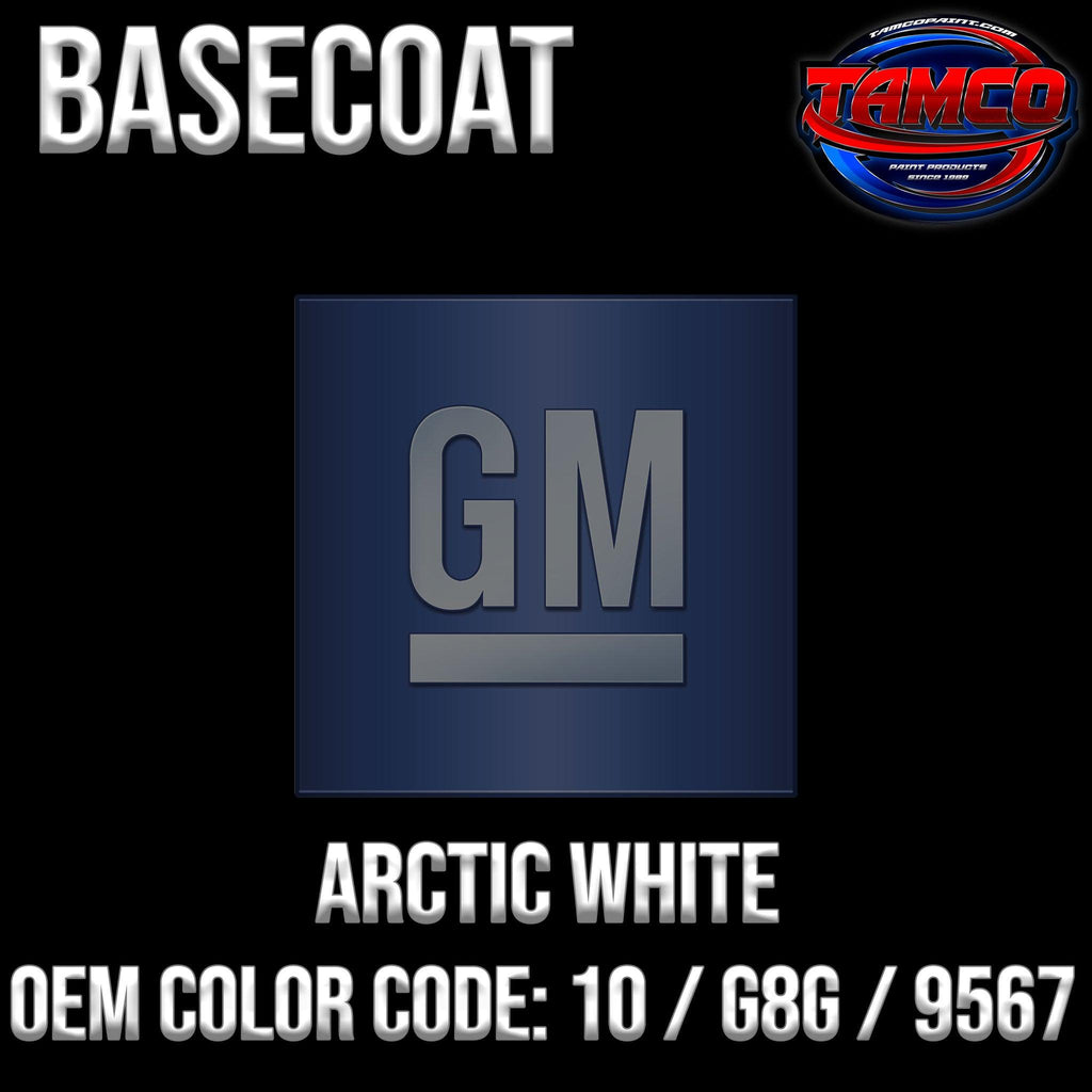 GM Arctic White | 10 / G8G / 9567 | 1989-2022 | OEM Basecoat - The Spray Source - Tamco Paint Manufacturing