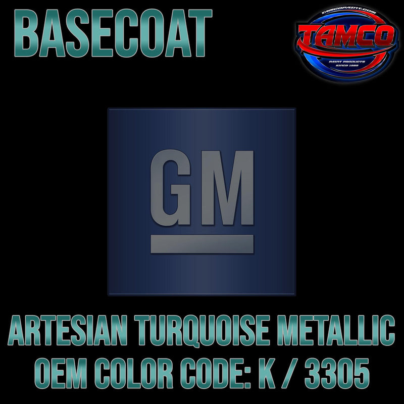 GM Artesian Turquoise | K / 3305 | 1965-1966 | OEM Basecoat - The Spray Source - Tamco Paint Manufacturing