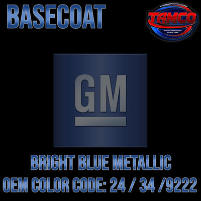 GM Bright Blue Metallic | 24 / 34 / 9222 | 1988-2002 | OEM Basecoat - The Spray Source - Tamco Paint Manufacturing