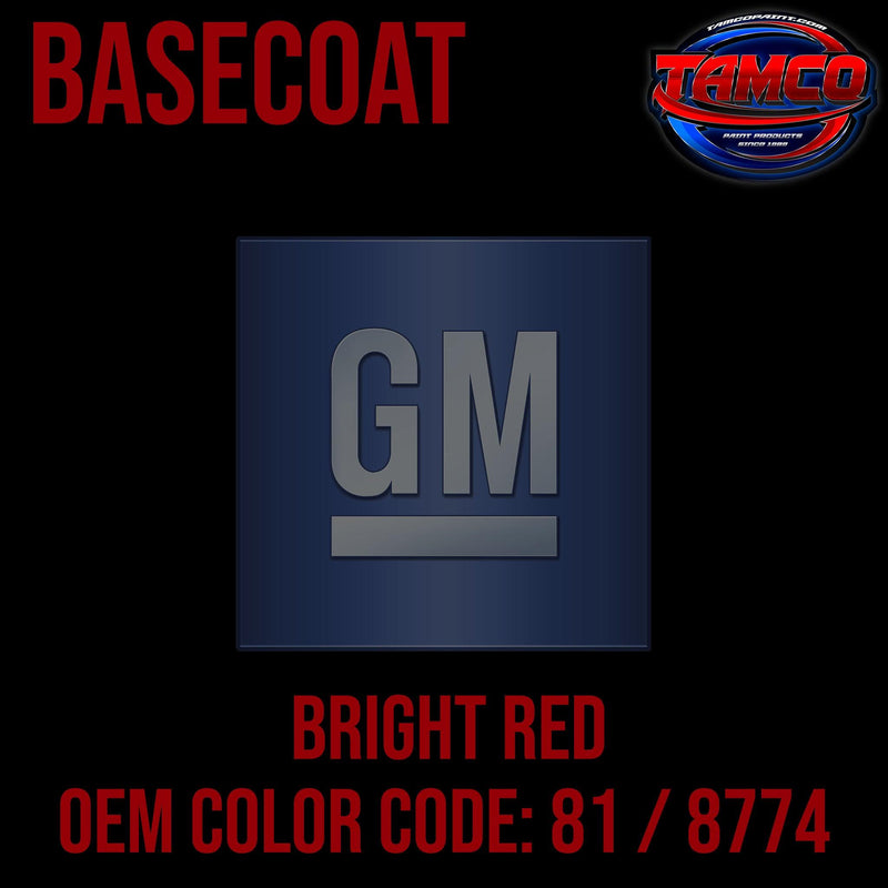 GM Bright Red | 81 / 8774 | 1984-2003 | OEM Basecoat - The Spray Source - Tamco Paint Manufacturing