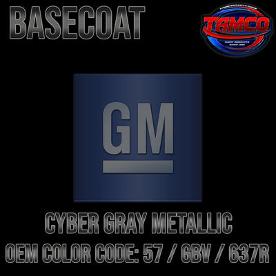 GM Cyber Gray Metallic | 57 / GBV / 637R | 2009-2020 | OEM Basecoat - The Spray Source - Tamco Paint Manufacturing