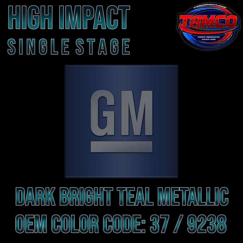 GM Dark Bright Teal Metallic | 37 / 9238 | 1991-1992 | OEM High Impact Single Stage - The Spray Source - Tamco Paint Manufacturing
