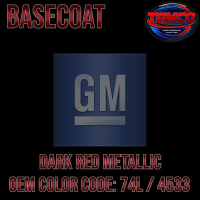 GM Dark Red Metallic | 74L / 4533 | 1974-1975 | OEM Basecoat - The Spray Source - Tamco Paint Manufacturing