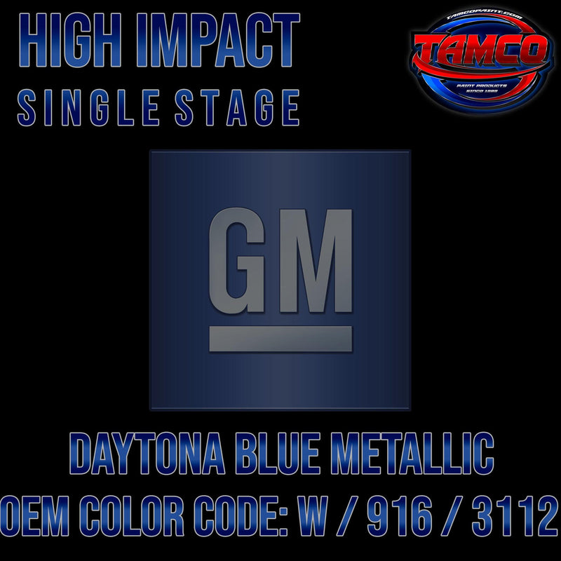 GM Daytona Blue Metallic | W / 916 / 3112 | 1963-1964 | OEM High Impact Single Stage - The Spray Source - Tamco Paint Manufacturing