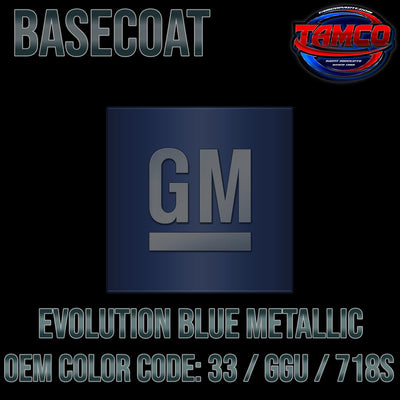 GM Evolution Blue Metallic | 33 / GGU / 718S | OEM Basecoat - The Spray Source - Tamco Paint Manufacturing