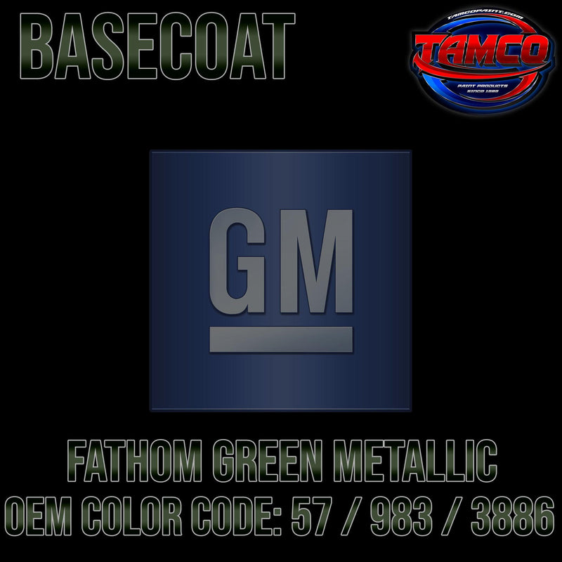 GM Fathom Green Metallic | 57 / 983 / 3886 | 1969 | OEM Basecoat - The Spray Source - Tamco Paint Manufacturing