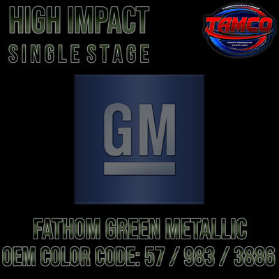 GM Fathom Green Metallic | 57 / 983 / 3886 | 1969 | OEM High Impact Single Stage - The Spray Source - Tamco Paint Manufacturing