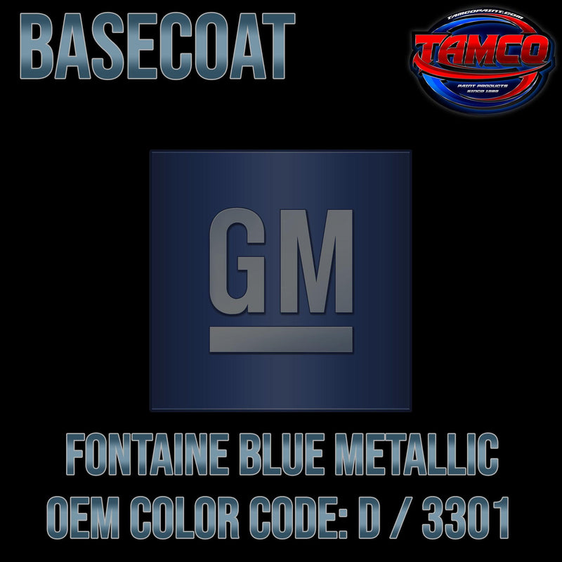 GM Fontaine Blue Metallic | D / 3301 | 1965-1966 | OEM Basecoat - The Spray Source - Tamco Paint Manufacturing