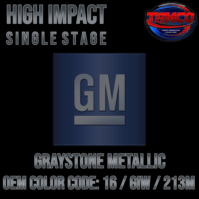 GM Graystone Metallic | 16 / GIW / 213M | 2004-2013 | OEM High Impact Single Stage - The Spray Source - Tamco Paint Manufacturing