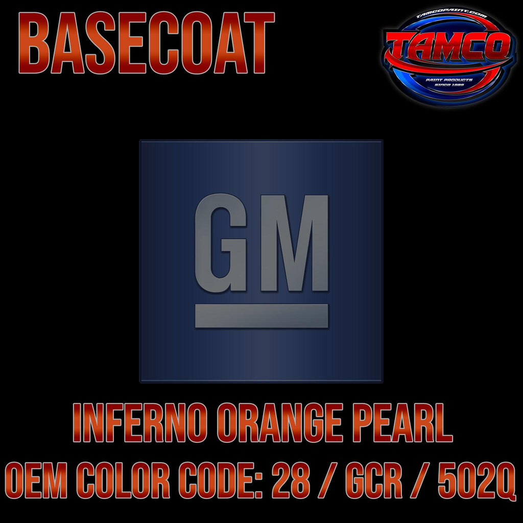 GM Inferno Orange Pearl | 28 / GCR / 502Q | 2008-2017 | OEM Basecoat - The Spray Source - Tamco Paint Manufacturing
