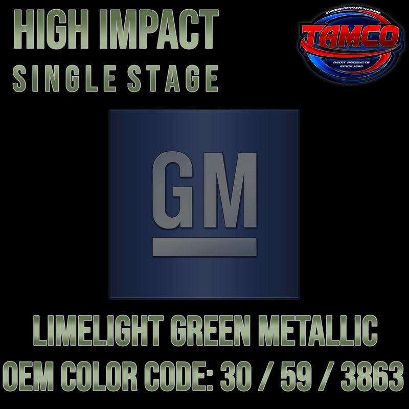 GM Limelight Green Metallic | 30 / 59 / 3863 | 1969 | OEM High Impact Single Stage - The Spray Source - Tamco Paint Manufacturing