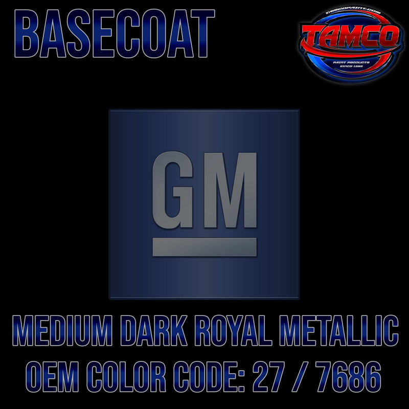 GM Medium Dark Royal Blue Metallic | 27 / 7686 | 1983-1984 | OEM Basecoat - The Spray Source - Tamco Paint Manufacturing