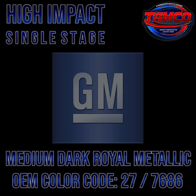 GM Medium Dark Royal Blue Metallic | 27 / 7686 | 1983-1984 | OEM High Impact Single Stage - The Spray Source - Tamco Paint Manufacturing