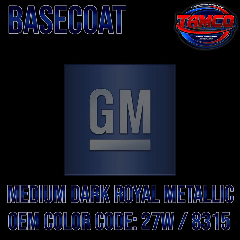 GM Medium Dark Royal Blue Metallic | 27W / 8315 | 1983-1984 | OEM Basecoat - The Spray Source - Tamco Paint Manufacturing