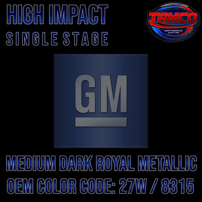 GM Medium Dark Royal Blue Metallic | 27W / 8315 | 1983-1984 | OEM High Impact Single Stage - The Spray Source - Tamco Paint Manufacturing