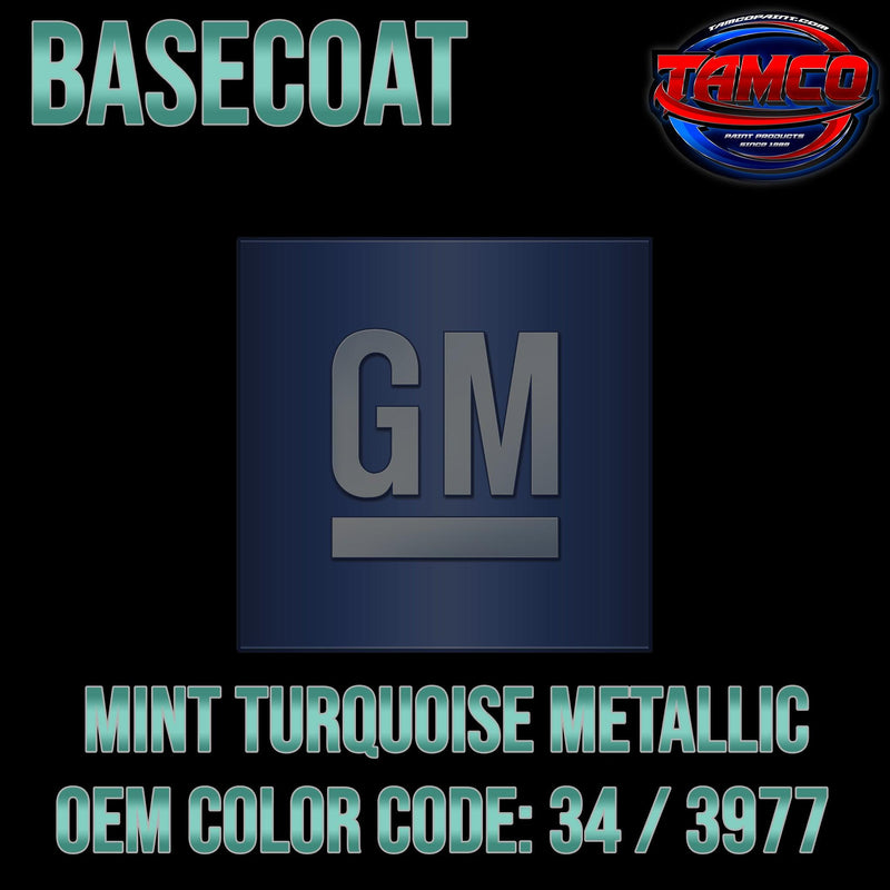 GM Mint Turquoise Metallic | 34 / 3977 | 1970-1972 | OEM Basecoat - The Spray Source - Tamco Paint Manufacturing