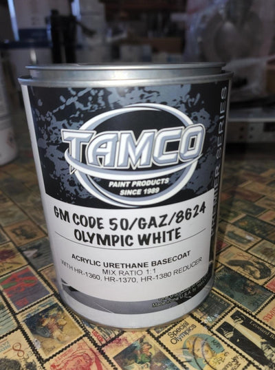 GM Olympic White | 50 / GAZ / 8624 | 1984-2024 | OEM Basecoat - The Spray Source - Tamco Paint Manufacturing