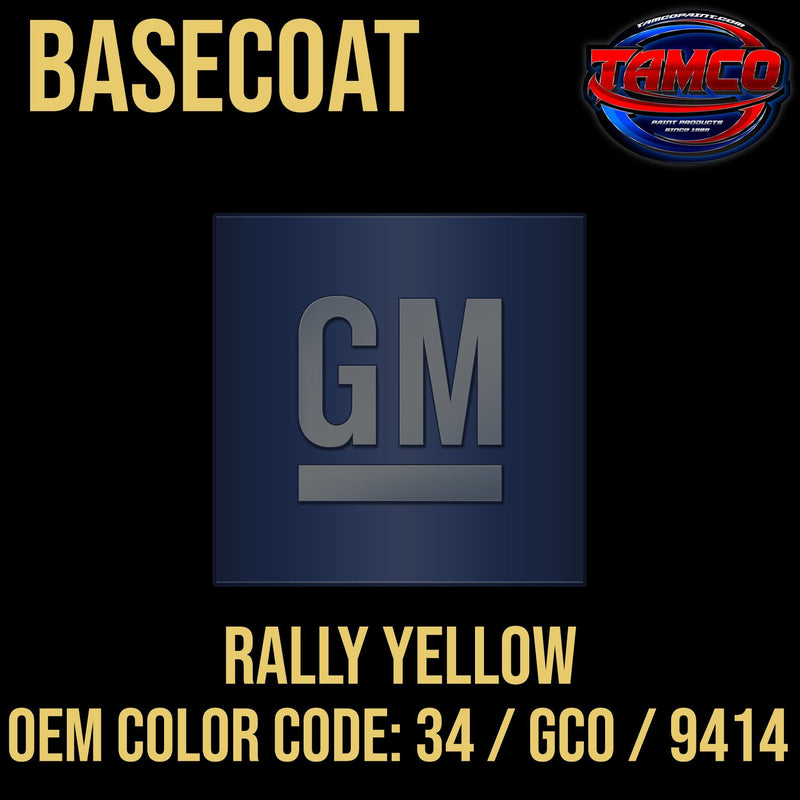 GM Rally Yellow | 34 / GCO / 9414 | 2002-2023 | OEM Basecoat - The Spray Source - Tamco Paint Manufacturing