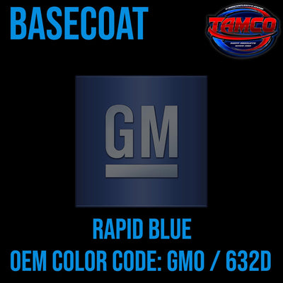 GM Rapid Blue | GMO / 632D | 2020-2023 | OEM Basecoat - The Spray Source - Tamco Paint Manufacturing