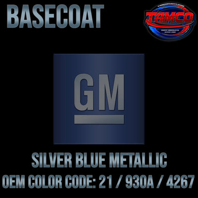 GM Silver Blue Metallic | 21 / 930A / 4267 | 1958 & 1972-1975 | OEM Basecoat - The Spray Source - Tamco Paint Manufacturing