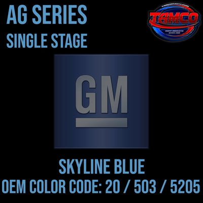 GM Skyline Blue | 20 / 503 / 5205 | 1973-1976 | OEM AG Series Single Stage - The Spray Source - Tamco Paint Manufacturing