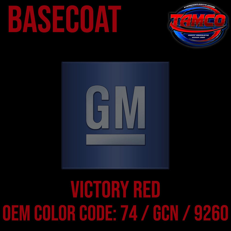 GM Victory Red | 74 / GCN / 9260 | 1989-2023 | OEM AG Series Single Stage - The Spray Source - Tamco Paint Manufacturing