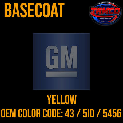 GM Yellow | 43 / 5ID / 5456 | 2001-2008 | OEM Basecoat - The Spray Source - Tamco Paint Manufacturing
