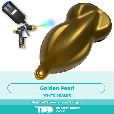 Golden Pearl Pre-Sprayed Speedshape Paint Sample (White Ground Coat) - The Spray Source - Tamco Paint