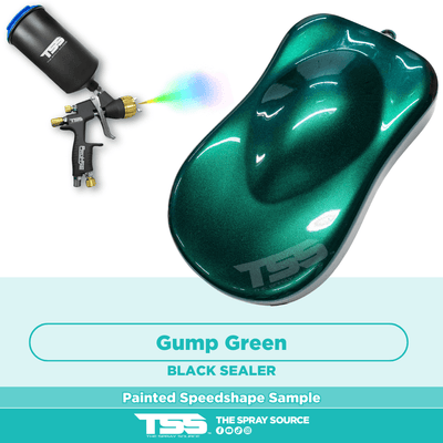 Gump Green Pre-Sprayed Speedshape Paint Sample (Black Ground Coat) - The Spray Source - Alpha Pigments
