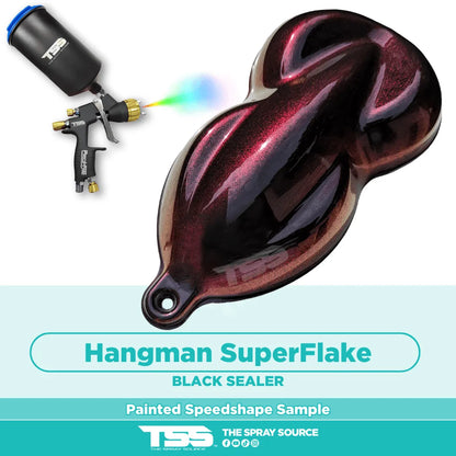 Hangman SuperFlake Pre-Sprayed Speedshape Paint Sample (Black Ground Coat) - The Spray Source - Alpha Pigments